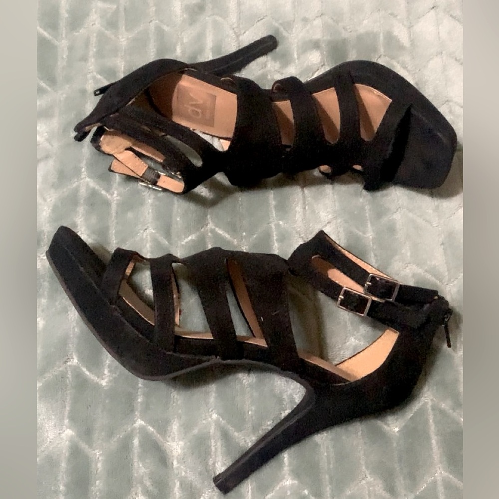 Black strappy heels